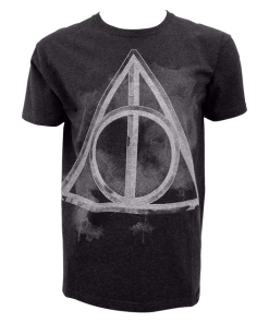 Warner Bros Best Sellers Deathly Hallows Smoky Charcoal T-Shirt