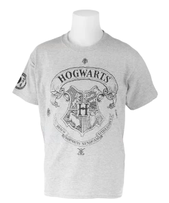 Warner Bros Best Sellers Kids Hogwarts Crest Grey T-Shirt