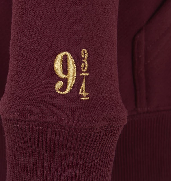 Warner Bros Best Sellers Platform 9 3/4 Kids Zip Hoodie - Burgundy 5 Warner Bros Best Sellers Platform 9 3/4 Kids Zip Hoodie - Burgundy