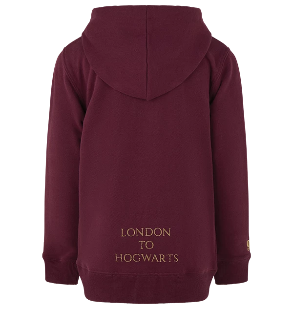 Warner Bros Best Sellers Platform 9 3/4 Kids Zip Hoodie - Burgundy 4 Warner Bros Best Sellers Platform 9 3/4 Kids Zip Hoodie - Burgundy