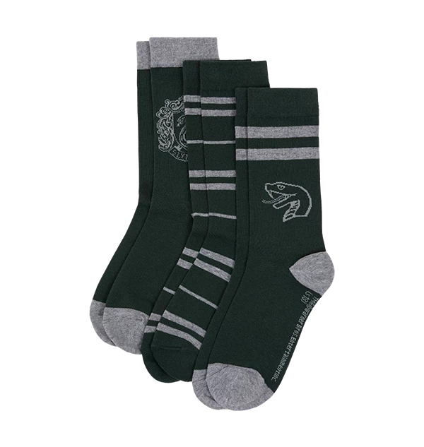 Warner Bros Slytherin Sock Set - 3 Pack 3 Warner Bros Slytherin Sock Set - 3 Pack
