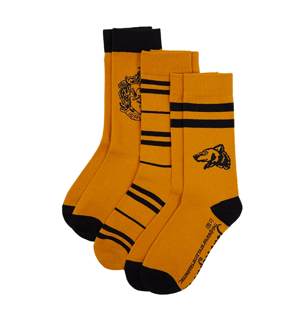 Warner Bros Hufflepuff Sock Set (3 Pack) 3 Warner Bros Hufflepuff Sock Set (3 Pack)