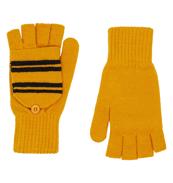 Warner Bros Hufflepuff Knitted Mitten Capped Gloves 3 Warner Bros Hufflepuff Knitted Mitten Capped Gloves
