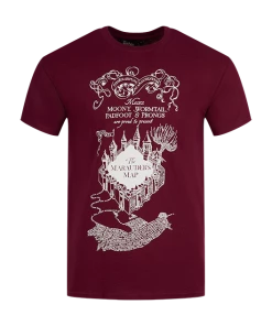 Warner Bros The Marauder's Map Burgundy T-Shirt